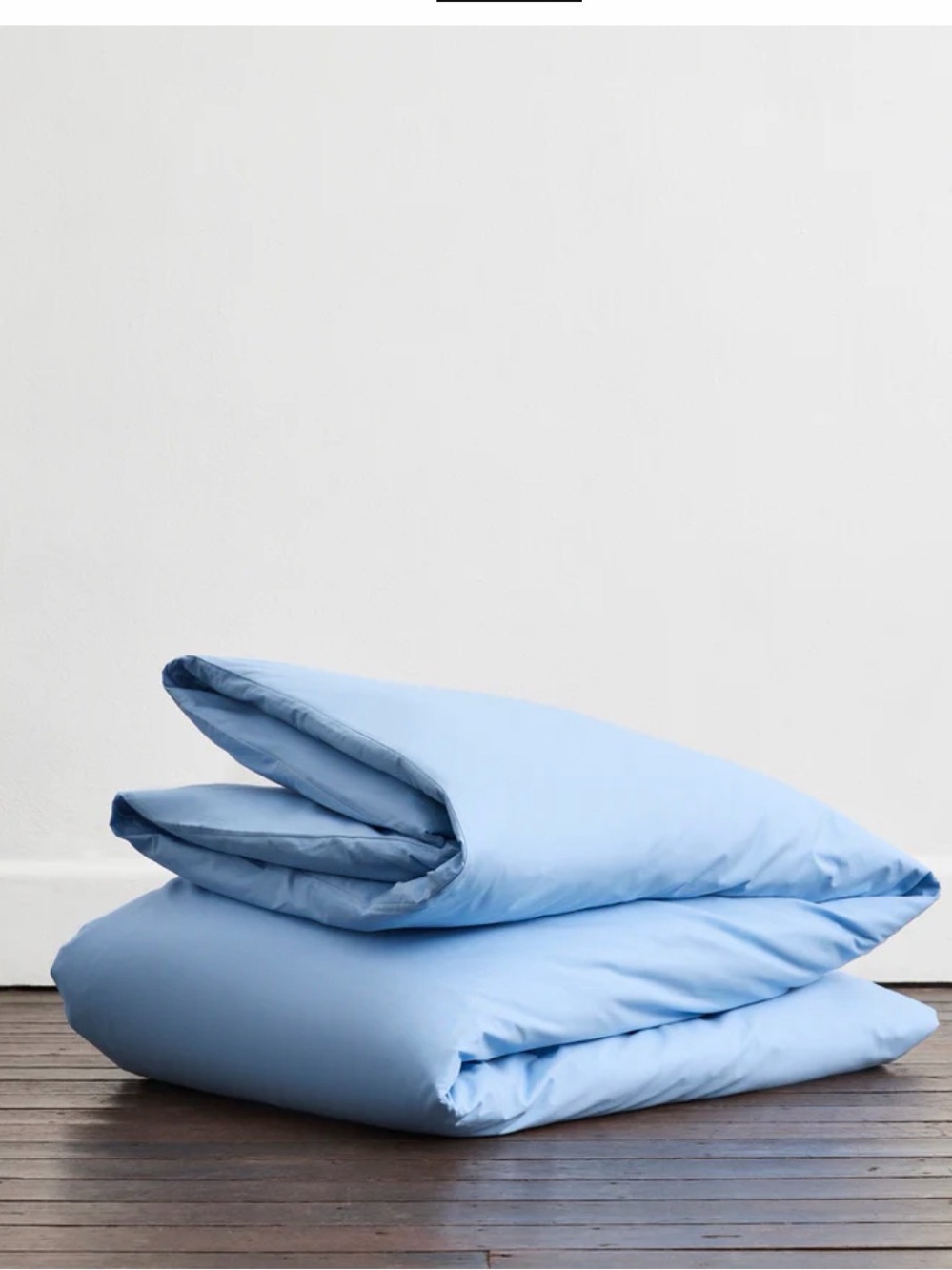 Bed Threads Sky Blue Full-Queen Duvet Cover Organic Cotton Percale EUC with Tag